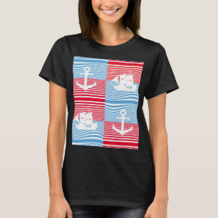 Camiseta Patrón de velero y ancla