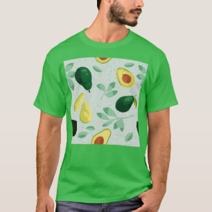 Camiseta Patrón de verano vectorial con flores aguacate y p