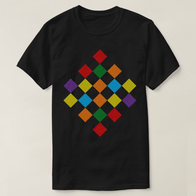 Camiseta Patrón de verificación Purpurina arcoiris orgullo  (Diseño del anverso)