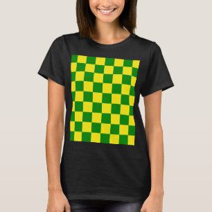 Camiseta Patrón de verificación verde amarillo