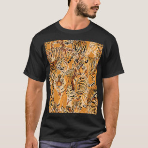 Camiseta Patrón de vida salvaje del Safari del Tigre de épo