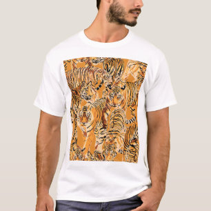Camiseta Patrón de vida salvaje del Safari del Tigre de épo