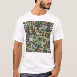 Camiseta Patrón de videojuegos medievales en mosaico