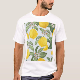 Camiseta Patrón de vintage de fruta tropical limón