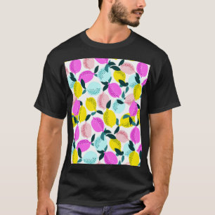 Camiseta Patrón de vintage de lémones dibujados a mano