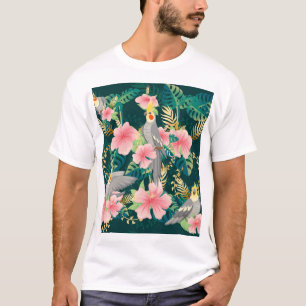 Camiseta Patrón de vintage de loro de Cockatiel