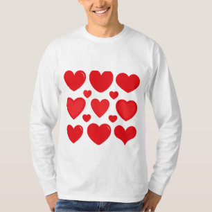 Camiseta Patrón del corazón rojo - Romántico Día de San Val