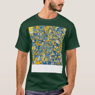 Camiseta Patrón del mapa de Las Vegas en oro azul