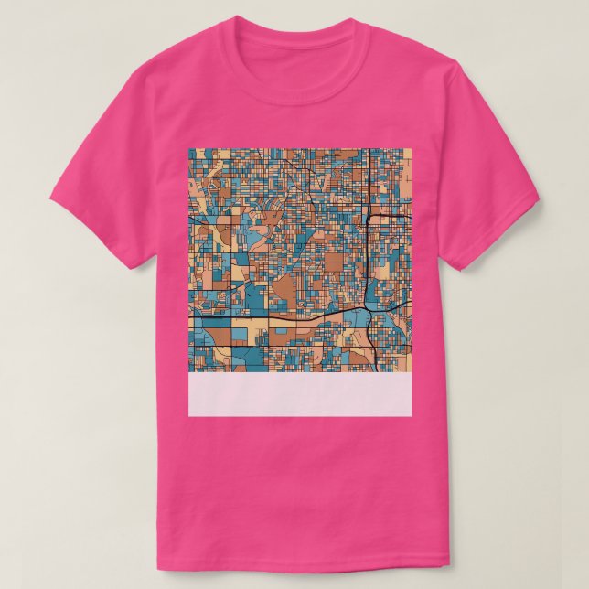Camiseta Patrón del mapa de Omaha en Pastel de mediados del (Diseño del anverso)
