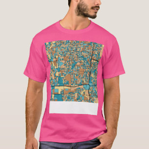 Camiseta Patrón del mapa de Omaha en Pastel de mediados del