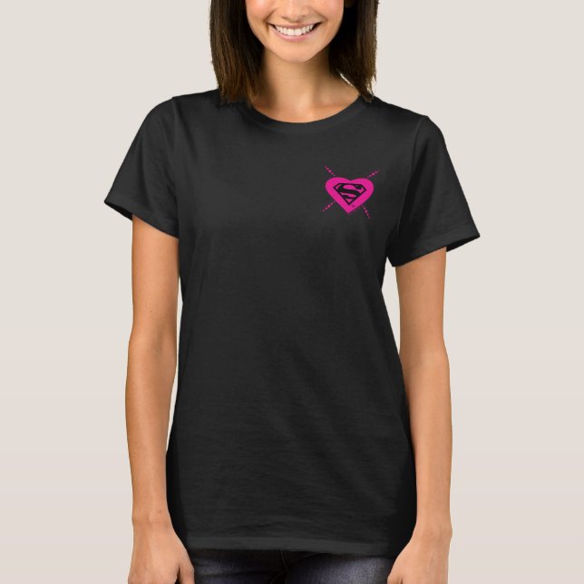 Camiseta Patrón diagonal del corazón superchica (Anverso)
