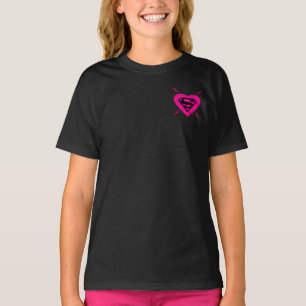 Camiseta Patrón diagonal del corazón superchica