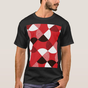 Camiseta Patrón dinámico diagonal texturizado rojo