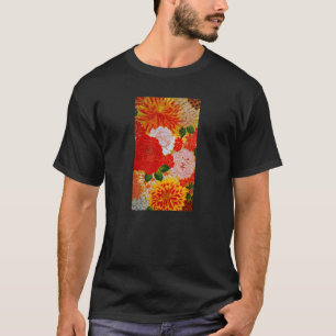 Camiseta Patrón Diseño de Flor de Kimono Japonés