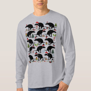 Camiseta Patrón divertido de perro haciendo caca en Navidad