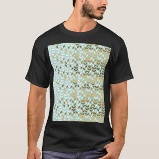 Camiseta Patrón elegante de hojas verdes doradas