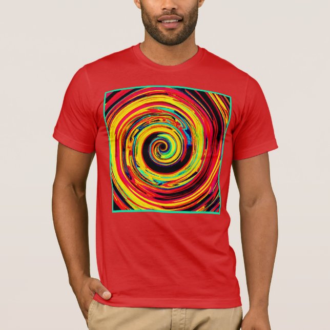 Camiseta Patrón espiral colorido brillante (Anverso)