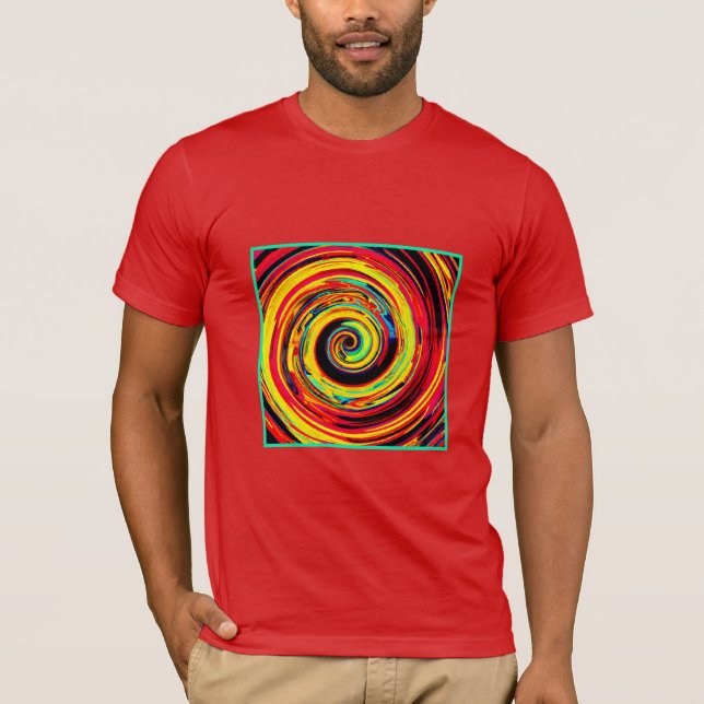 Camiseta Patrón espiral colorido brillante (Anverso)
