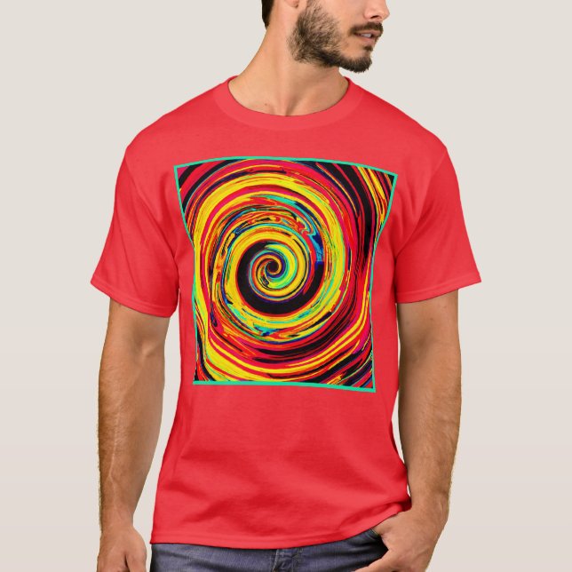 Camiseta Patrón espiral colorido brillante (Anverso)