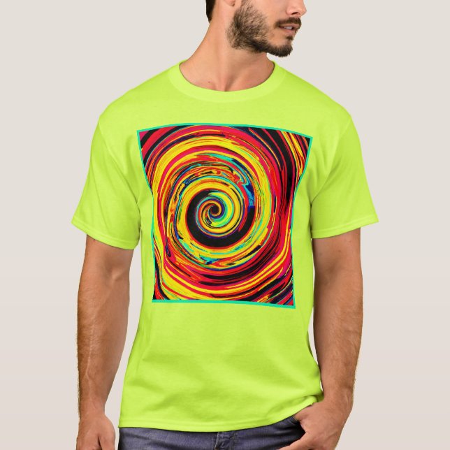 Camiseta Patrón espiral colorido brillante (Anverso)