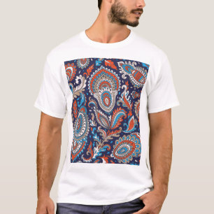 Camiseta Patrón étnico de la medalla de Paisley india.