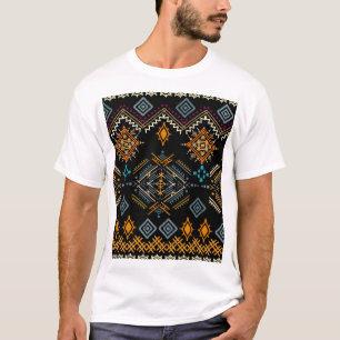 Camiseta Patrón étnico de ornamento boho sin foco