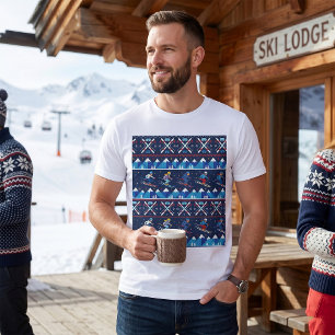 Camiseta Patrón feo de esquí de Navidad