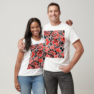 Camiseta patrón floral abstracto del arte popular étnico uc