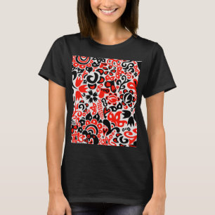 Camiseta patrón floral abstracto del arte popular étnico uc