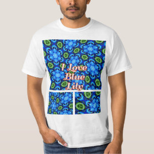 Camiseta Patrón floral azul abstracto