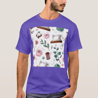 Camiseta Patrón floral de costura