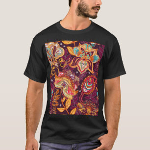 Camiseta Patrón floral de estilo Paisley colorido