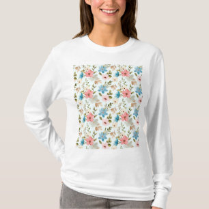 Camiseta Patrón floral de flores silvestres en acuarela
