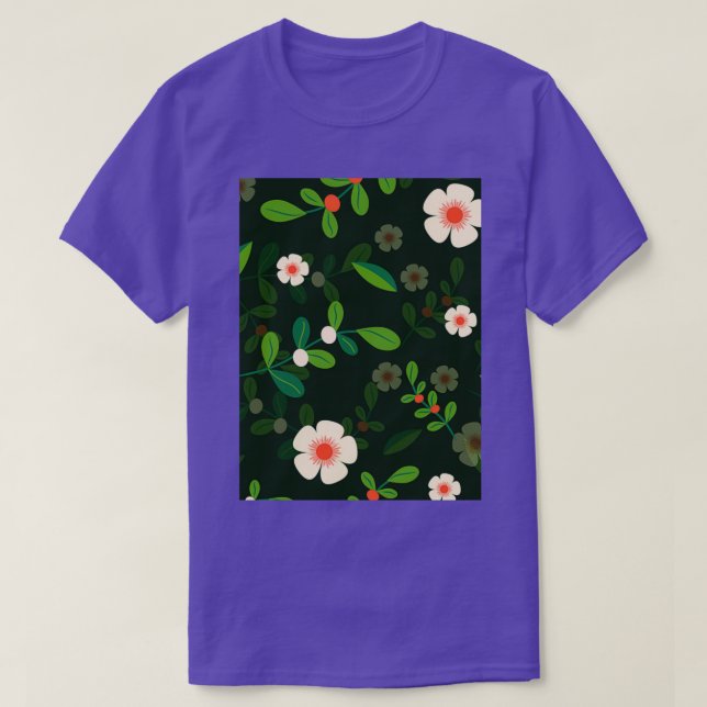 Camiseta Patrón floral de fuerza de renovación y vibración (Diseño del anverso)