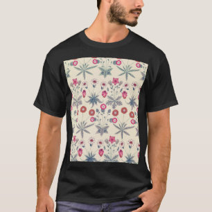 Camiseta Patrón floral de margarita William Morris rojo nar