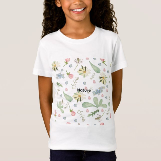 Camiseta Patrón floral delicado  (Anverso)