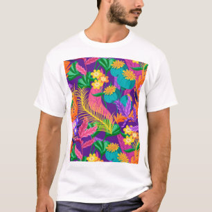 Camiseta Patrón floral exótico colorido-23148