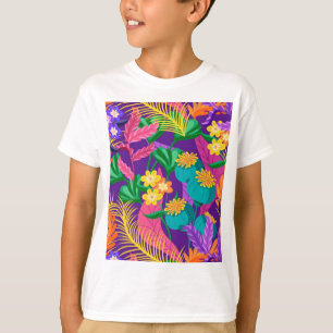 Camiseta Patrón floral exótico colorido-23148