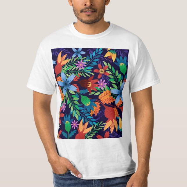 Camiseta Patrón floral exótico colorido-32436 (Anverso)