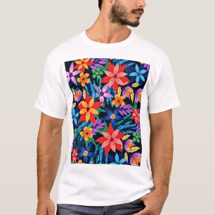 Camiseta Patrón floral exótico colorido-68578