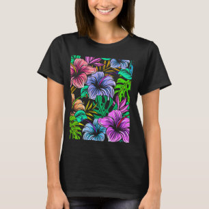 Camiseta Patrón floral hawaiano trópico Hibiscus trendy I