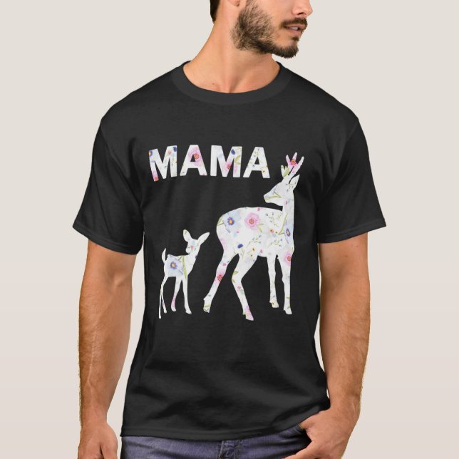Camiseta Patrón floral Mama Fawn Doe Fop Mothers (Anverso)