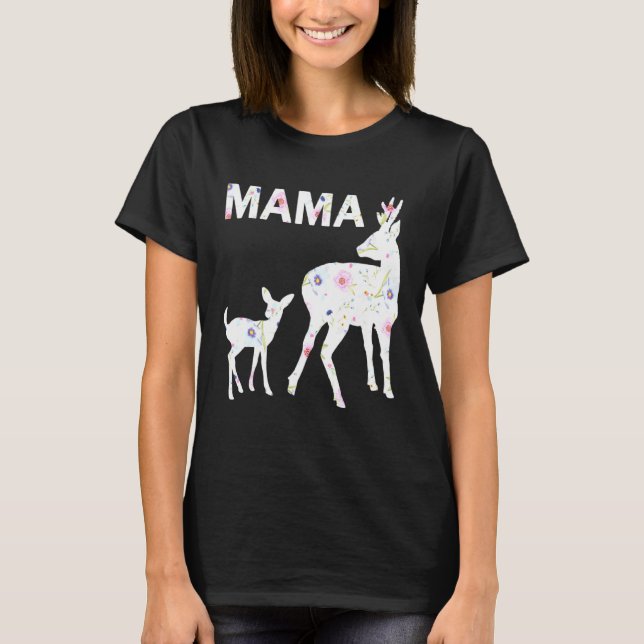 Camiseta Patrón floral Mama Fawn Doe Fop Mothers (Anverso)
