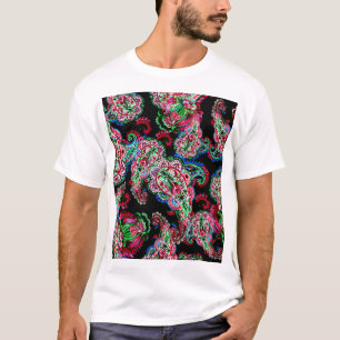 Camiseta Patrón Floral Paisley, Origen Étnico.