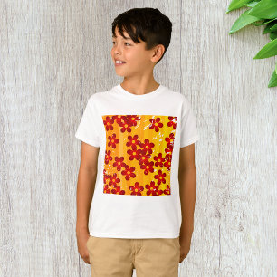 Camiseta Patrón floral retro de los 70