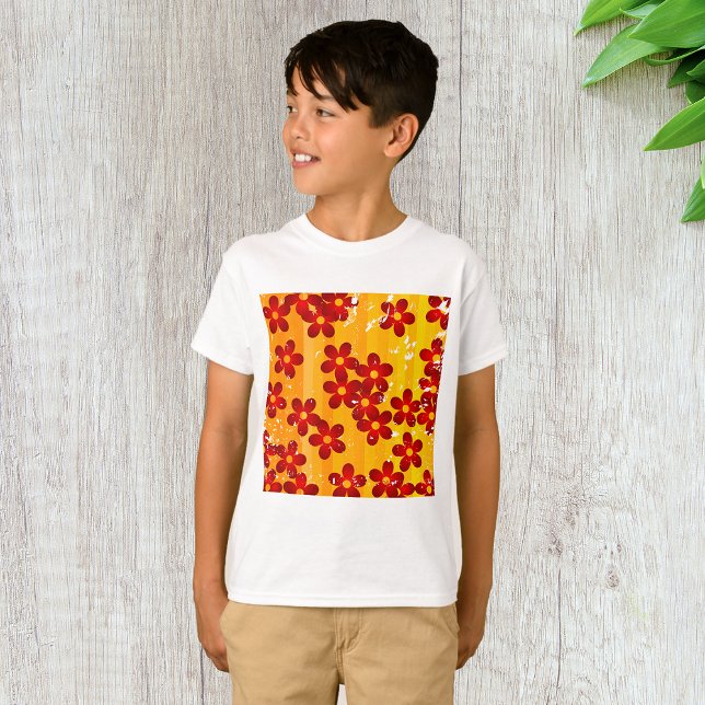 Camiseta Patrón floral retro de los 70 (Subido por el creador)