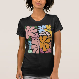Camiseta Patrón floral retro - Flor ventilado colorida