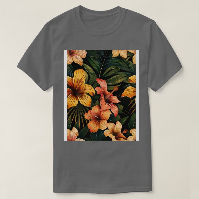 Camiseta Patrón floral tropical TShirt (Diseño del anverso)