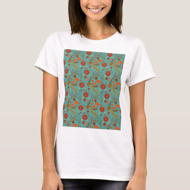 Camiseta Patrón floral único (Anverso)