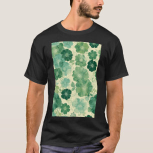 Camiseta Patrón floral verde suave: botánico vintage